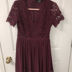 Maroon A-line Dress